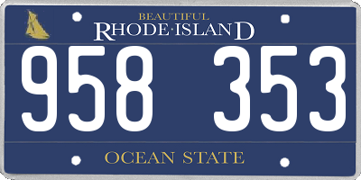 RI license plate 958353