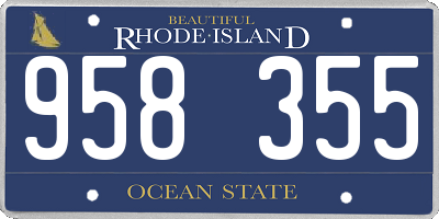RI license plate 958355