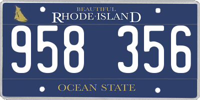 RI license plate 958356