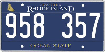 RI license plate 958357