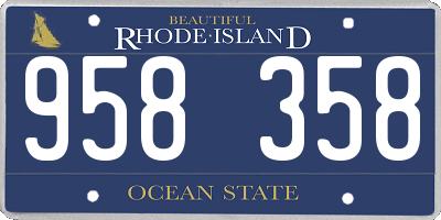 RI license plate 958358
