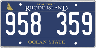 RI license plate 958359