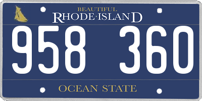 RI license plate 958360