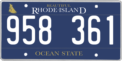 RI license plate 958361