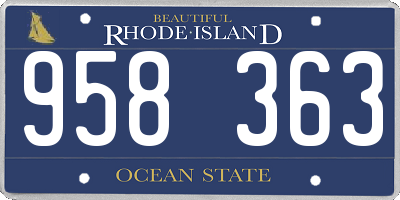 RI license plate 958363