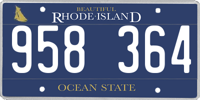 RI license plate 958364