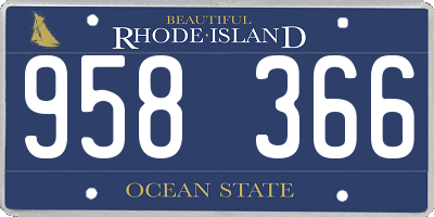 RI license plate 958366
