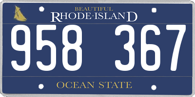 RI license plate 958367