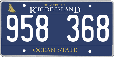 RI license plate 958368