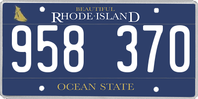 RI license plate 958370