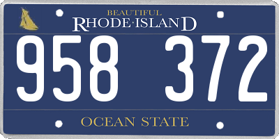 RI license plate 958372