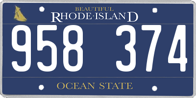 RI license plate 958374