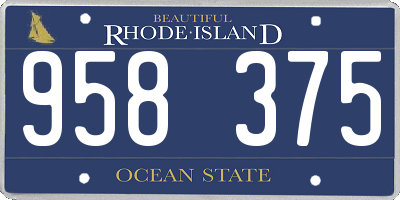 RI license plate 958375