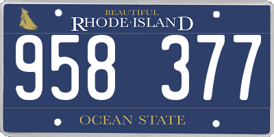 RI license plate 958377