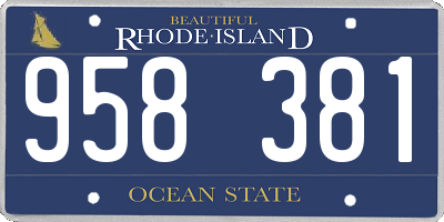 RI license plate 958381