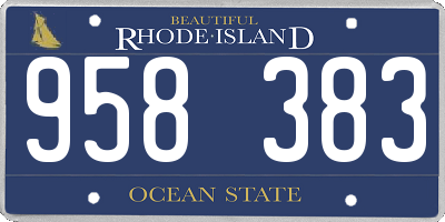 RI license plate 958383