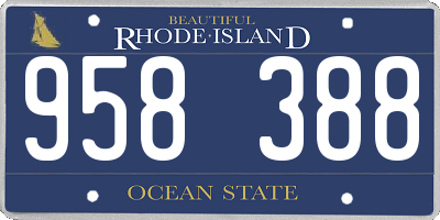 RI license plate 958388