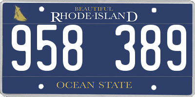 RI license plate 958389