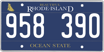 RI license plate 958390