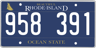 RI license plate 958391