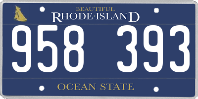 RI license plate 958393