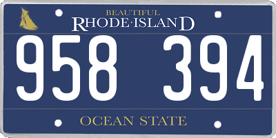 RI license plate 958394