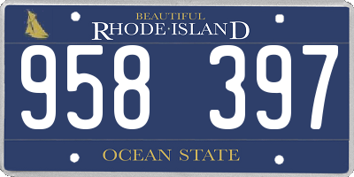 RI license plate 958397