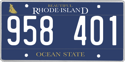 RI license plate 958401