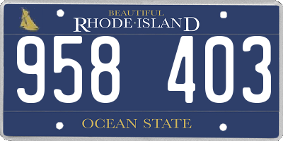 RI license plate 958403
