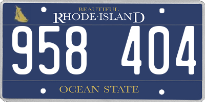 RI license plate 958404