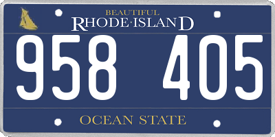 RI license plate 958405