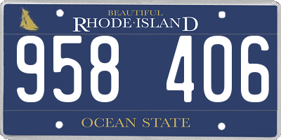 RI license plate 958406