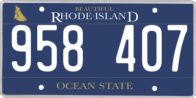 RI license plate 958407