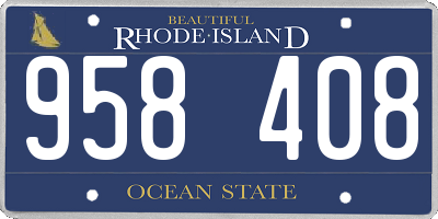 RI license plate 958408