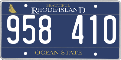 RI license plate 958410