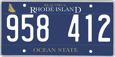 RI license plate 958412