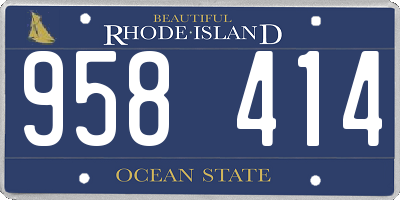 RI license plate 958414