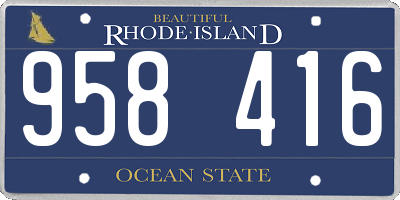 RI license plate 958416