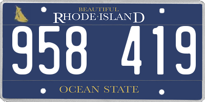 RI license plate 958419