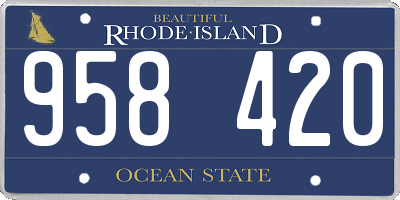 RI license plate 958420