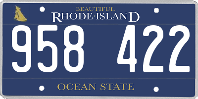 RI license plate 958422