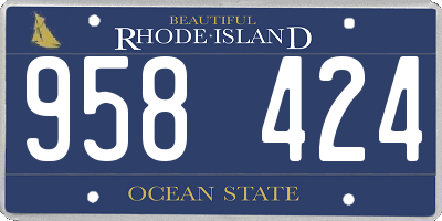 RI license plate 958424