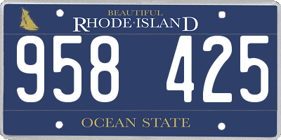 RI license plate 958425