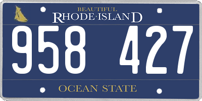 RI license plate 958427