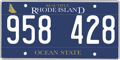 RI license plate 958428