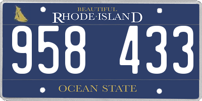 RI license plate 958433