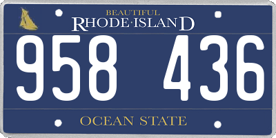 RI license plate 958436