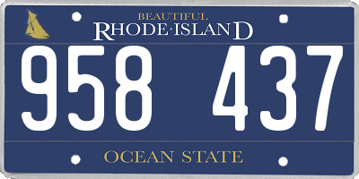 RI license plate 958437