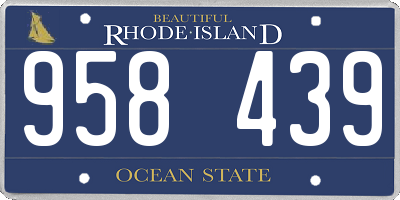 RI license plate 958439