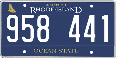 RI license plate 958441